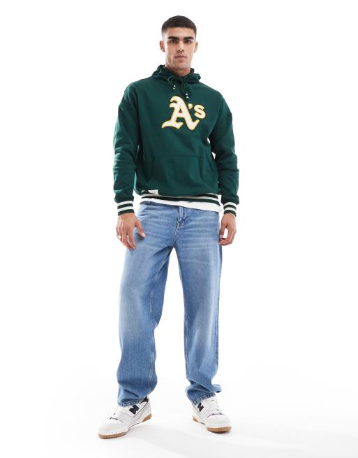 New Era - Oakland Athletics - Felpa con cappuccio verde bosco, 4 di 4