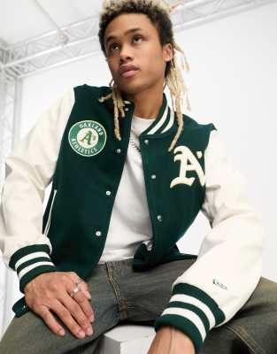 New Era Oakland Athletics heritage varsity jacket in green