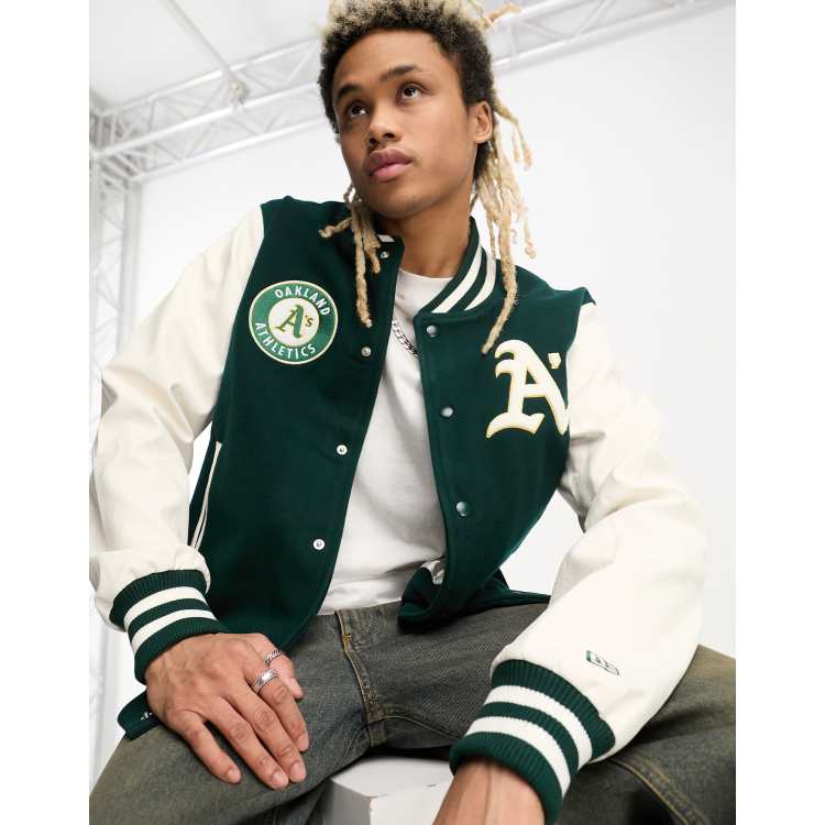 Green White MLB Oakland Athletics Varsity Jacket - Maker of Jacket