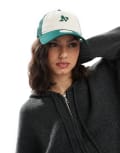 [New Era] New Era Oakland Athletics micro trucker contrast cap in green multi No Size Mid Green