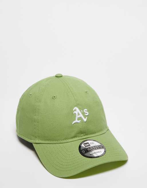 New Era Oakland Athletics mini logo cap in cream and green