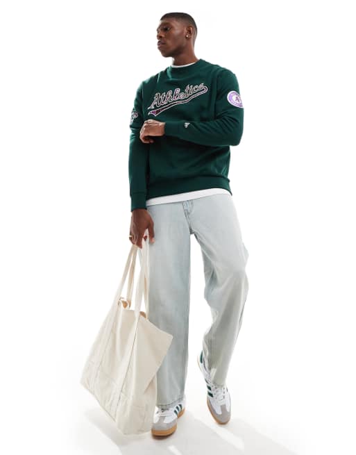 New Era – Oakland Athletics – Mörkgrön, skotskrutig sweatshirt med logga, 2 av 4