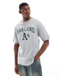 [New Era] New Era Oakland Athletics t-shirt in grey-Blue XS Grey