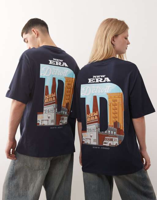 New Era oversized graphic t-shirt with back print in blue, 2 of 4