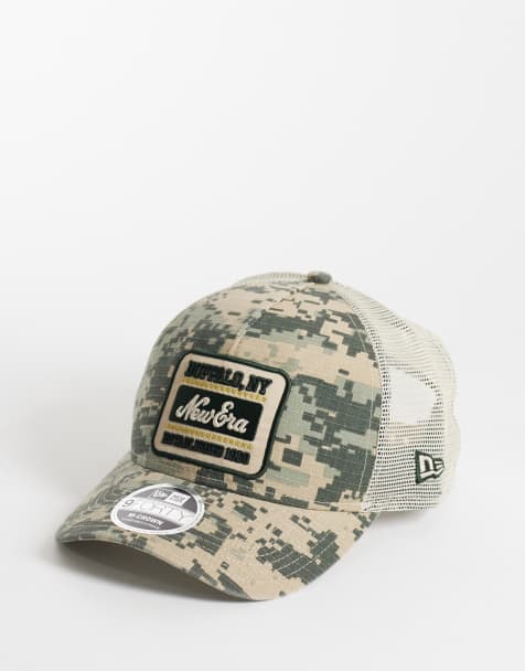 New Era patch logo camo print trucker cap in multi - view 1