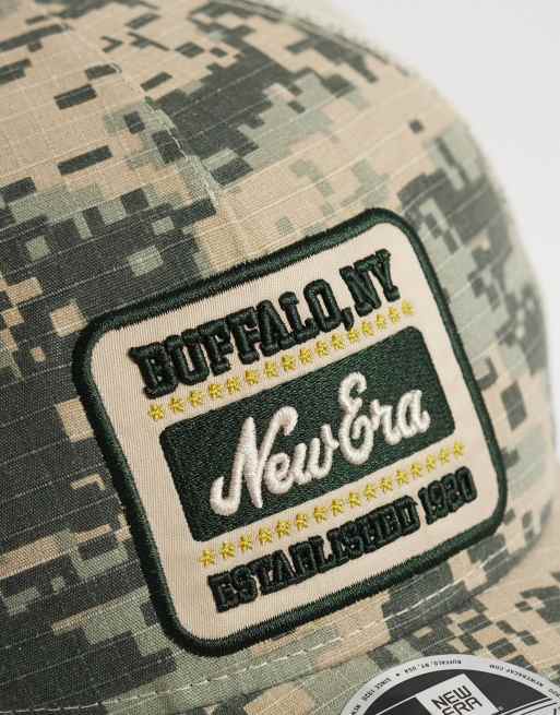 New Era patch logo camo print trucker cap in multi, 2 of 3