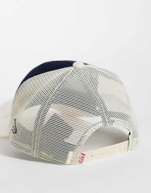 New Era patch logo cord contrast peak trucker cap in black multi, 3 of 3
