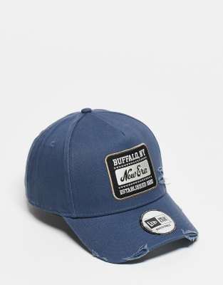 New Era New Era patch logo distressed cap in blue