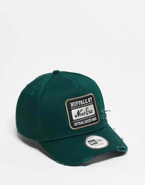 New Era patch logo distressed cap in green - view 1