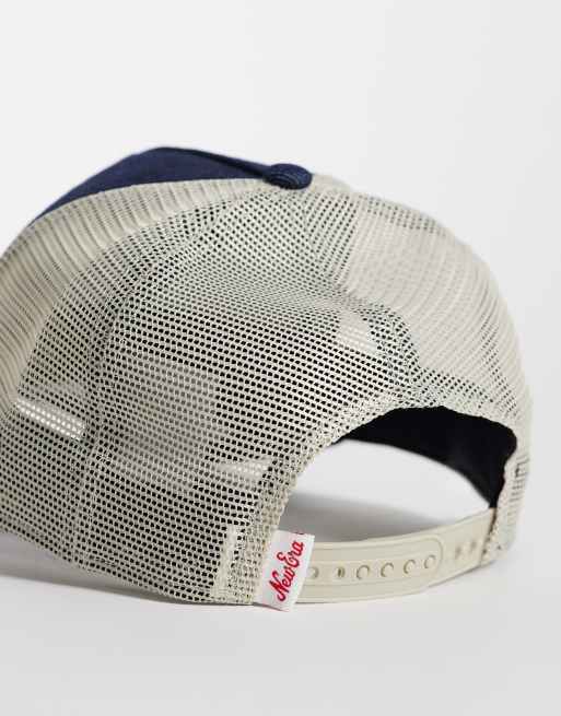 New Era patch logo trucker cap in navy, 3 of 3