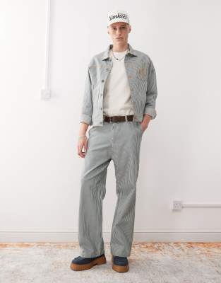 New Era New Era pinstripe denim baggy fit jean co-ord in multi