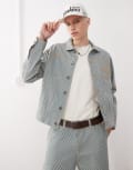 [New Era] New Era pinstripe denim jacket in multi (part of a set) 2XL MULTI