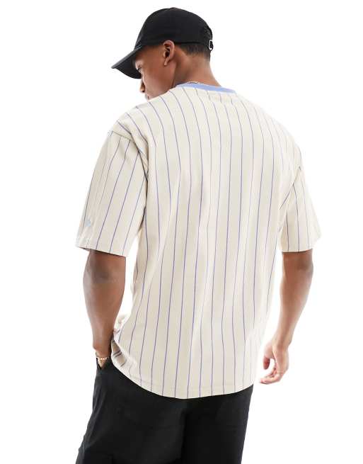 Adidas originals baseball jersey with hotsell back embroidered logo and pinstripes