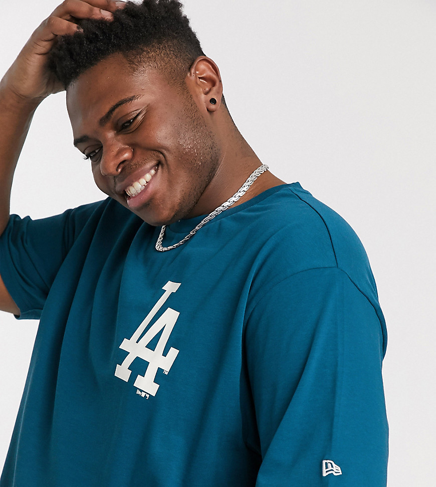 New Era – Plus MLB Los Angeles Dodgers – Blå t-shirt i oversize