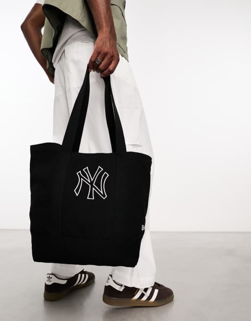 New Era - Premium tote met NY-print in zwart