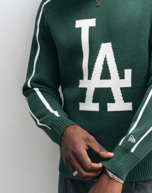 New Era - Pull en maille à liseré contrastant et grand logo LA Dodgers - Vert foncé, 3 de 5