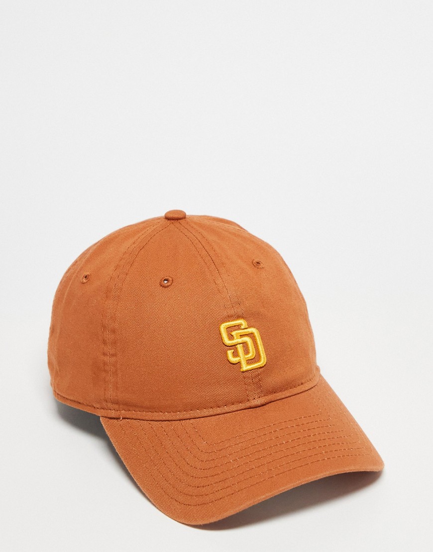 New Era 9twenty San Diego Padres washed mini logo cap in brown