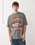 [New Era] New Era San Francisco 49ers oversized t-shirt in grey M GREY