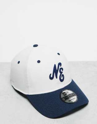 New Era New Era script logo linen 9twenty cap in navy