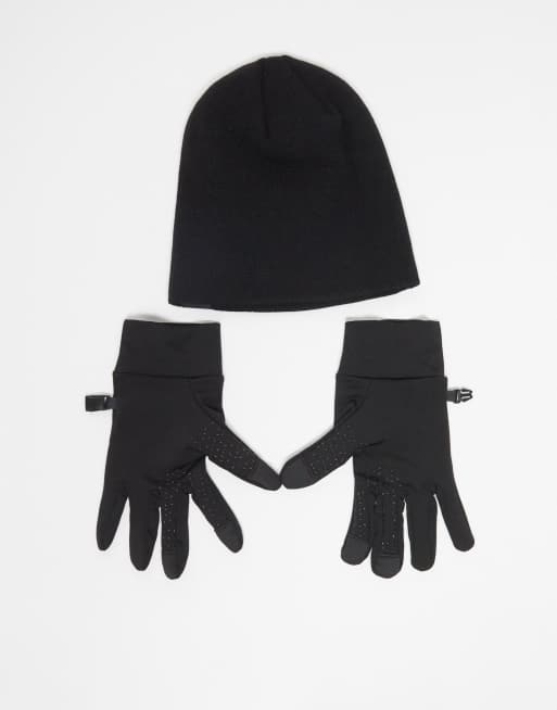 New Era - Set nero con berretto e guanti per touchscreen in maglia con logo della bandiera, 3 di 3