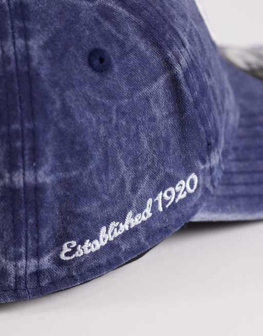 New Era slogan logo 9twenty womens denim wash cap in mid wash blue, 3 of 3