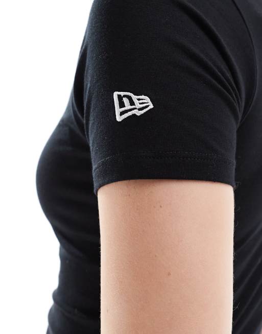 New Era slogan logo baby t-shirt in black, 2 of 4