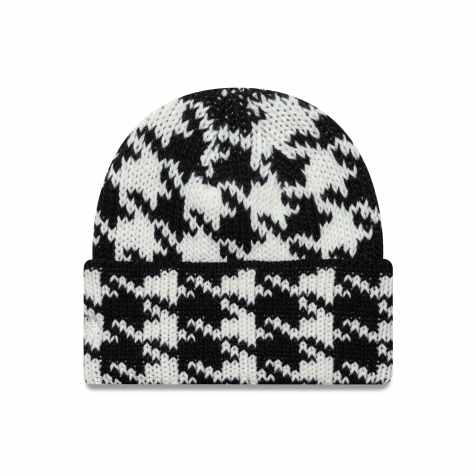 New Era - Sort og hvid hue til kvinder med pepitatern i chunky strik - view 1