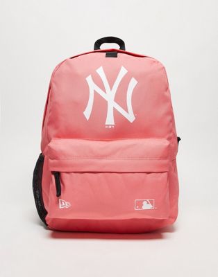 New Era Stadium nylon NY backpack in light pink