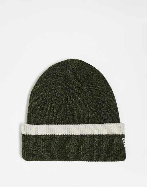 New Era – Strickmütze in Khaki mit Umschlag