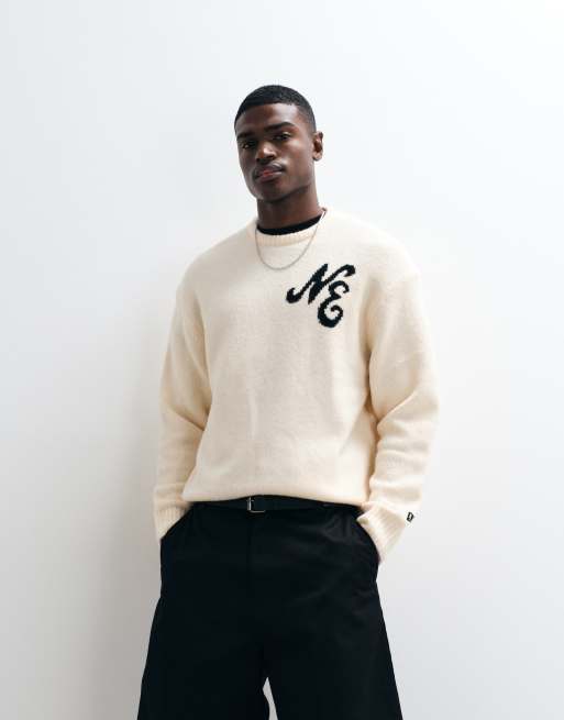 New Era – Strickpullover in Beige mit Logo, 2 von 5