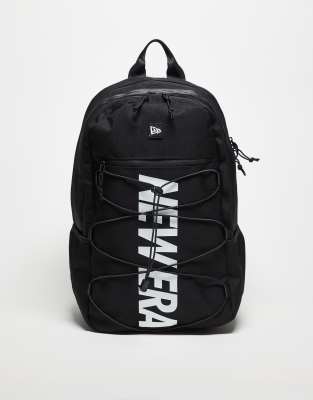 New Era New Era string detail logo backpack in black