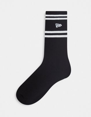 New Era stripe socks in black