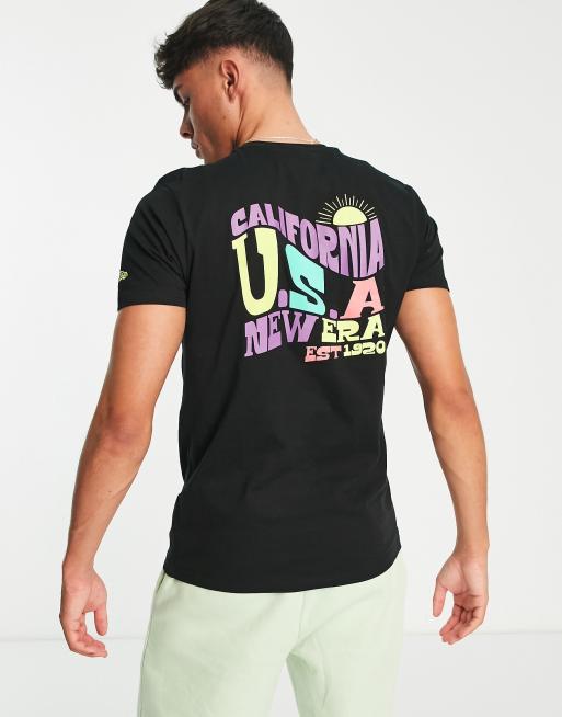 New Era - Summer Vibes - T-shirt met print op de achterkant in zwart