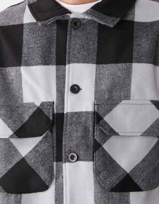 New Era – Svart och grå, rutig overshirtjacka, 5 av 5