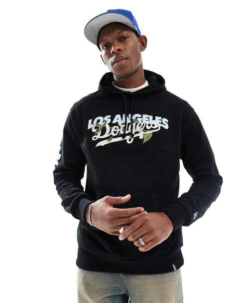 New Era - Sweat à capuche avec broderies fleuries et logo LA Dodgers - Noir - view 1