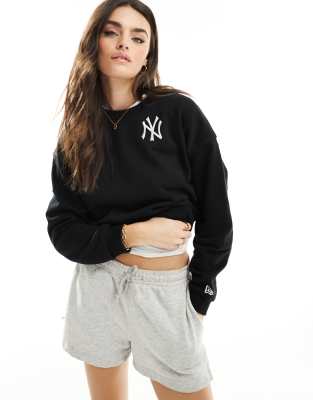 New Era - Sweatshirt in Schwarz mit „NY"-Logostickerei