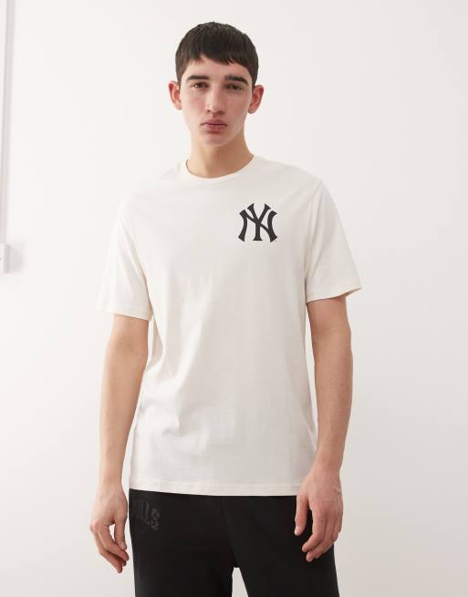 New Era - T-shirt coupe classique à imprimé NY Yankees au dos - Blanc cassé, 3 de 5