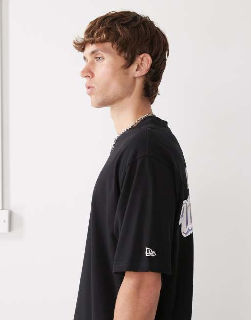 New Era - T-shirt oversize avec motif LA Dodgers et logo vert - Bleu marine, 4 de 5