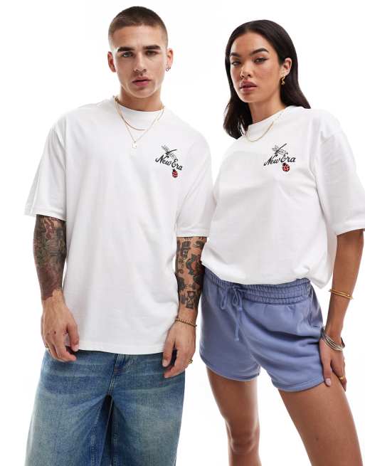 New Era - T-shirt unisexe avec imprimé broderies au dos - Blanc, 4 de 4