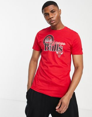 New Era throwback print t-shirt in red