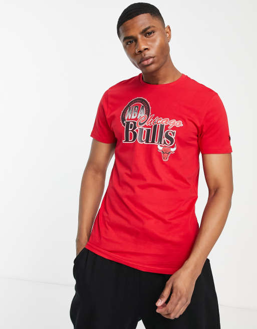 New Era throwback print t-shirt in red | ASOS