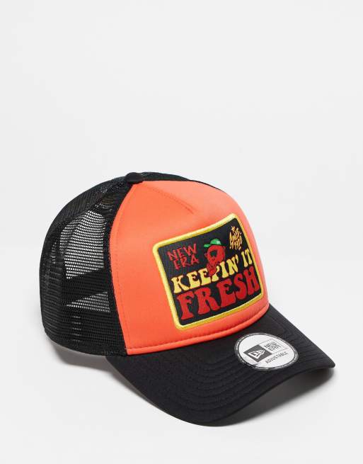  New Era trucker cap in orange