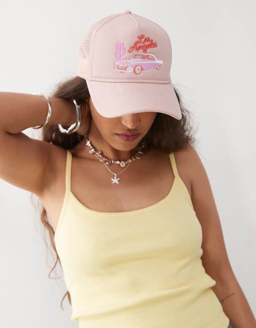 New Era – Trucker-Kappe in Rosa mit Standort-Motiv