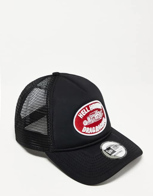 New Era – Trucker-Kappe in Schwarz mit Aufnäher