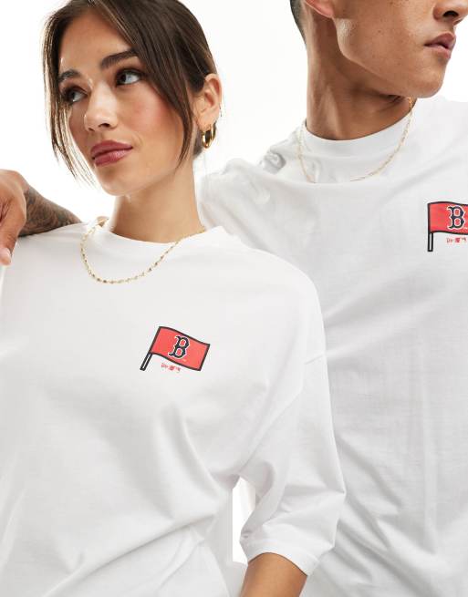 New Era - Uniseks T-shirt met grafische hamburgerprint in wit, 3 van 4