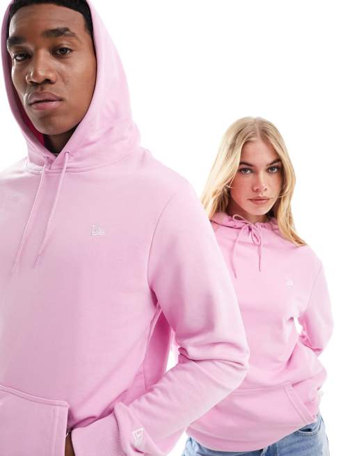 New Era unisex branded hoodie in pink