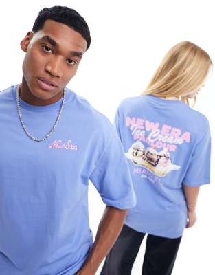 New Era New Era unisex dessert graphic t-shirt in blue
