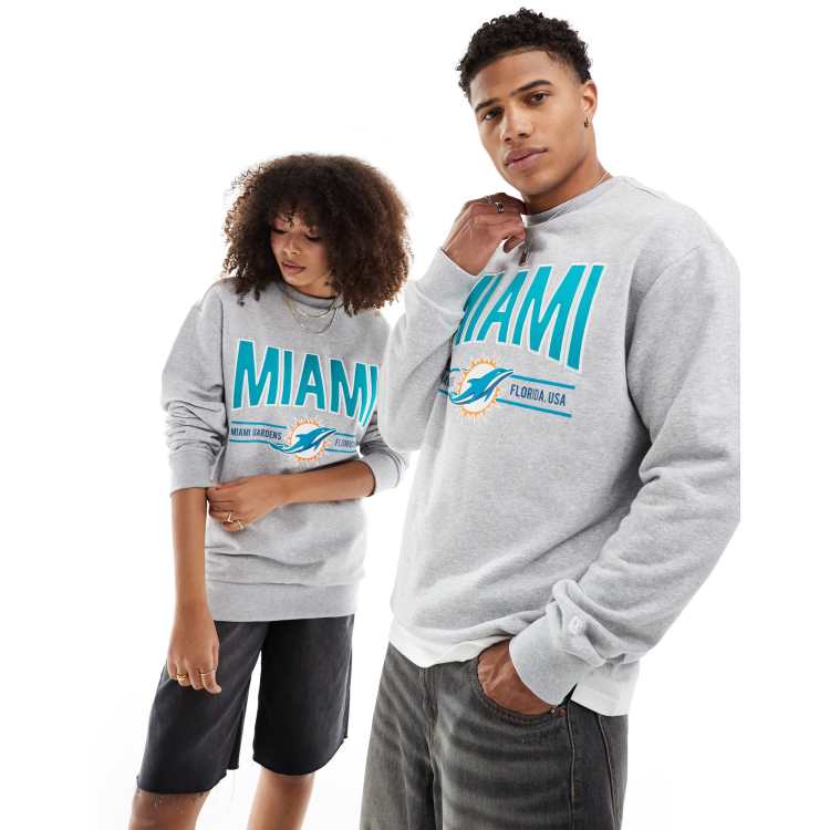 New Era unisex Miami Dolphins sweatshirt in grey marl ASOS