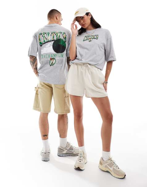 New Era – Unisex-T-Shirt in meliertem Grau mit „Boston Celtics“-Print - view 1