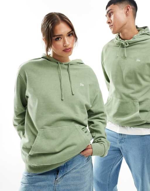 New Era unisex washed hoodie in green